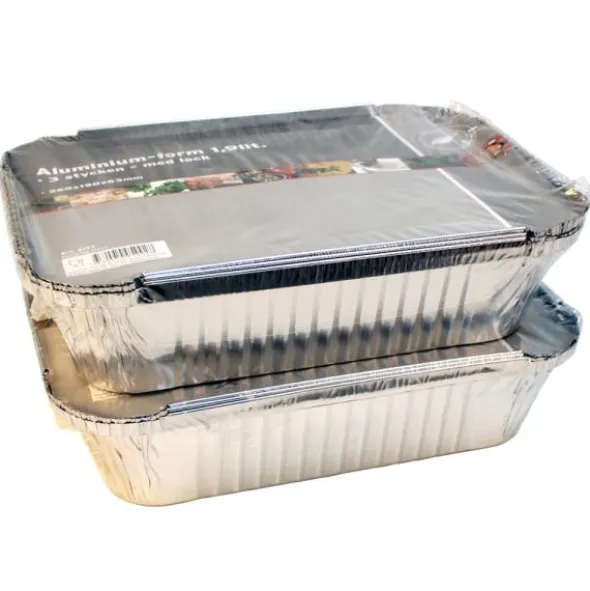 Alluminiumformar med Lock 1,9L 3-pack