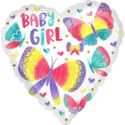 Baby Girl Folieballong Fjärilar