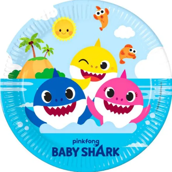 Baby Shark Kalas Papperstallrikar