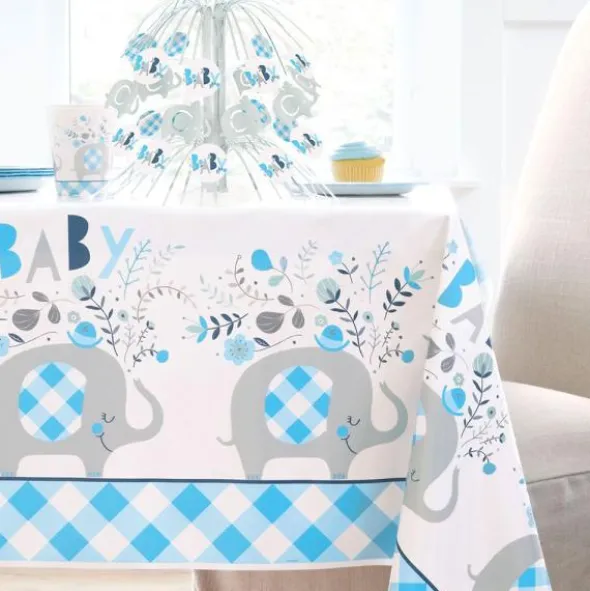 Babyshower Bordsdekoration Elefant Blå