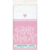 Baby Shower Bordsduk Ljusrosa och Vit