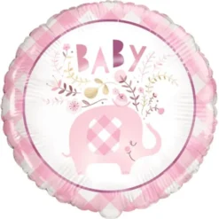 Babyshower Folieballong Elefant Rosa