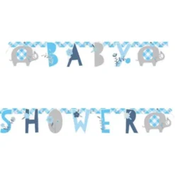 Babyshower Girlang Elefant Blå