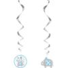 Babyshower Hängande Dekorationer Swirls Elefant Blå
