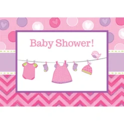Baby Shower It's a Baby Girl Inbjudningskort