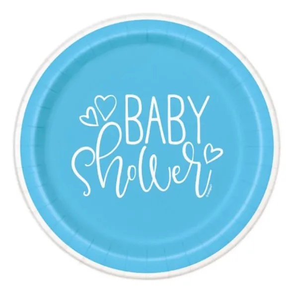 Baby Shower Pappersassietter Ljusblå
