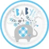 Babyshower Papptallrikar Elefant Blå