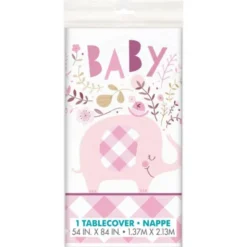 Babyshower Plastduk Elefant Rosa