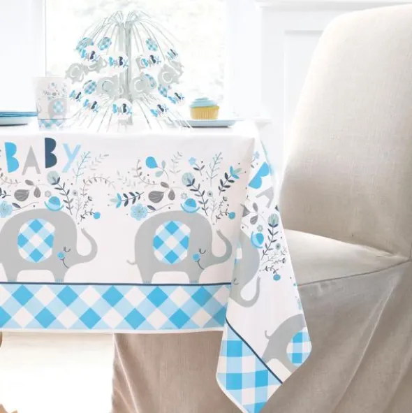 Babyshower Plastduk Elefant Blå