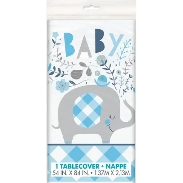 Babyshower Plastduk Elefant Blå