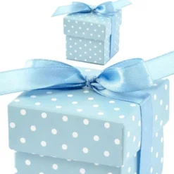 Baby Shower Presentaskar Blå Polka Dot
