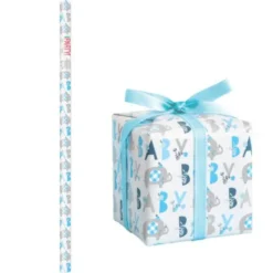 Babyshower Presentpapper Elefant Blå