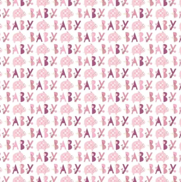 Babyshower Presentpapper Elefant Rosa