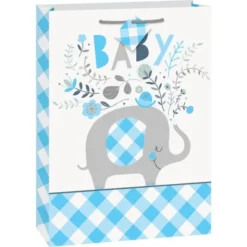 Babyshower Presentpåse Elefant Blå