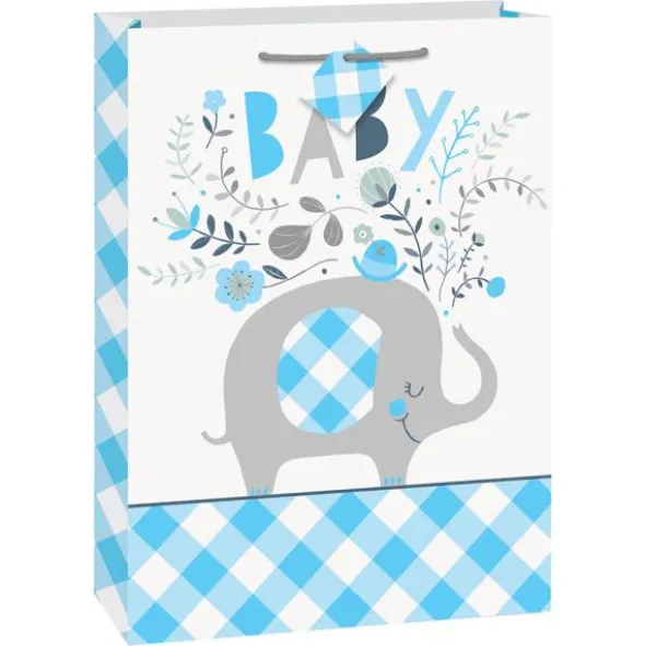 Babyshower Presentpåse Elefant Blå