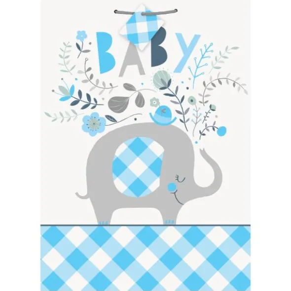 Babyshower Presentpåse Elefant Blå