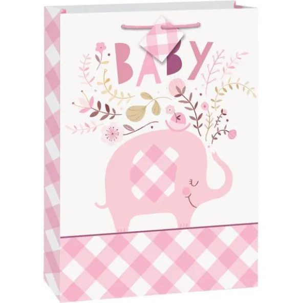 Babyshower Presentpåse Elefant Rosa