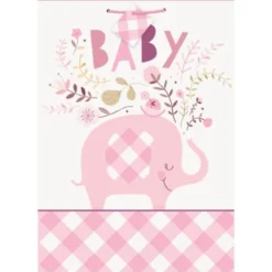 Babyshower Presentpåse Elefant Rosa