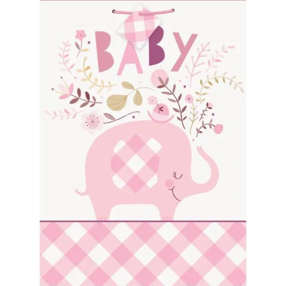 Babyshower Presentpåse Elefant Rosa