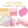 Babyshower Set Rosa/Guld 46-pack