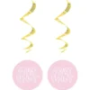 Baby Shower Swirls Ljusrosa & Metallic Guld