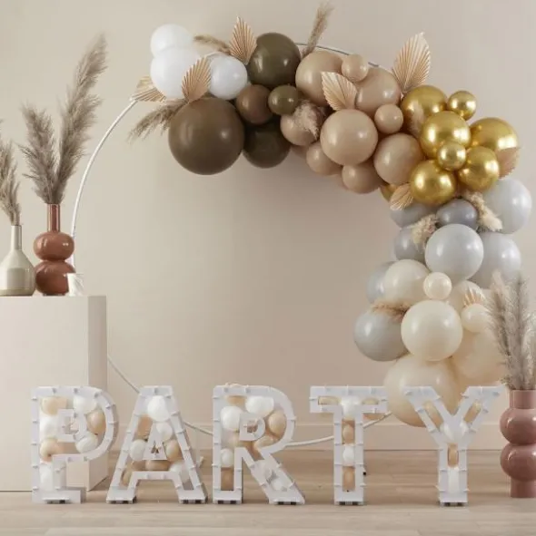 Ballongbåge Kit med Dekorationer Brun/Nude
