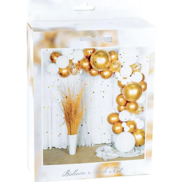 Ballongbåge Kit Vit & Guld