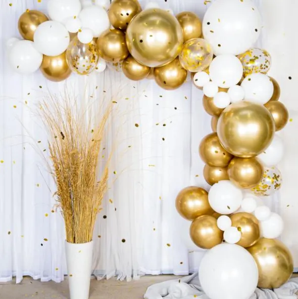 Ballongbåge Kit Vit & Guld