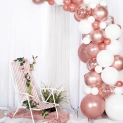 Ballongbåge Kit Vit & Roseguld