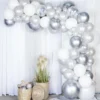 Ballongbåge Kit Vit & Silver