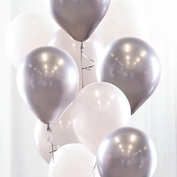 Ballongbukett Chrome Silver