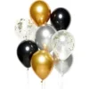 Ballongbukett Kit Svart Guld och Silver