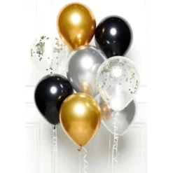 Ballongbukett Kit Svart Guld och Silver