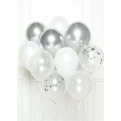Ballongbukett Kit Vit och Silver