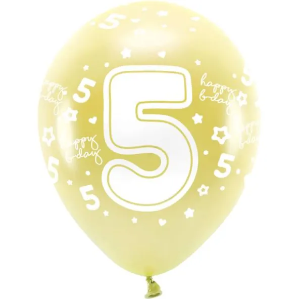 Ballonger Metallic Guld Happy B-day 5