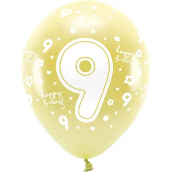 Ballonger Metallic Guld Happy B-day 9