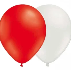 Ballonger Vita/Röda (10-pack)
