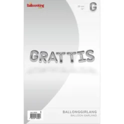 Ballonggirlang Grattis Silver