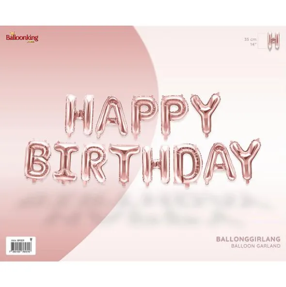Ballonggirlang Happy Birthday Roséguld 35 cm