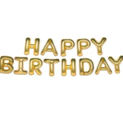 Ballonggirlang Happy Birthday Guld