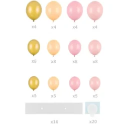 Ballonggirlang Hjärta Rosa & Guld