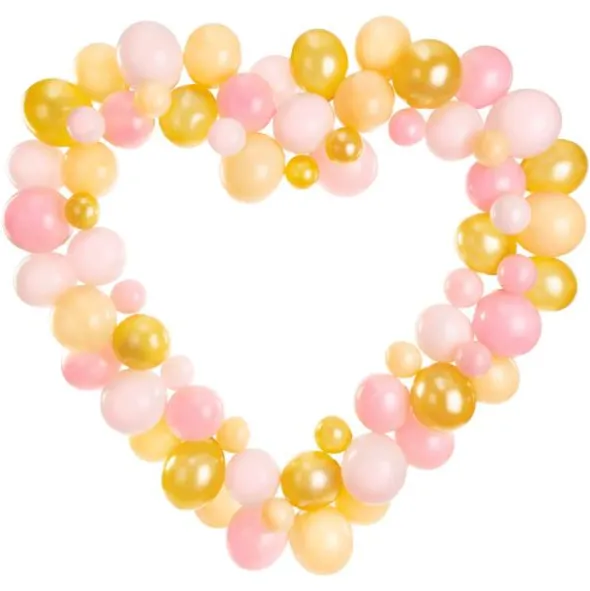 Ballonggirlang Hjärta Rosa & Guld