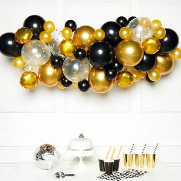 Ballonggirlang Kit Svart och Guld