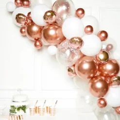 Ballonggirlang Kit Vit och Roséguld