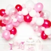 Ballonggirlang Kit Vit och Rosa