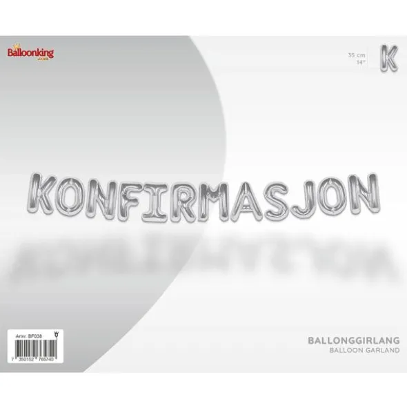 Ballonggirlang Konfirmasjon Silver