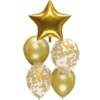 Ballongset Guld/Transparent 5-pack