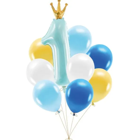 Ballongset 1 år Blå 9-pack