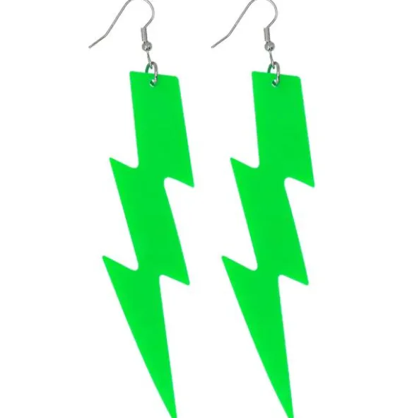 Blixt Örhängen Neongrön