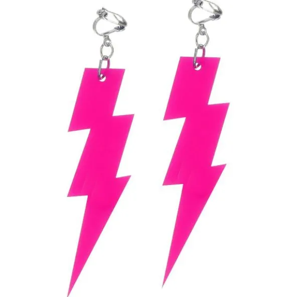 Blixt Örhängen Neonrosa 11 cm